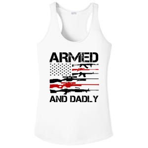 Armed And Dadly Military Dad Gift Ladies PosiCharge Competitor Racerback Tank