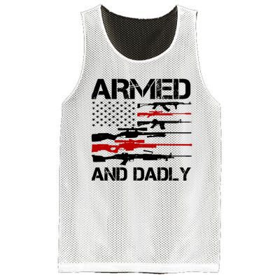 Armed And Dadly Military Dad Gift Mesh Reversible Basketball Jersey Tank