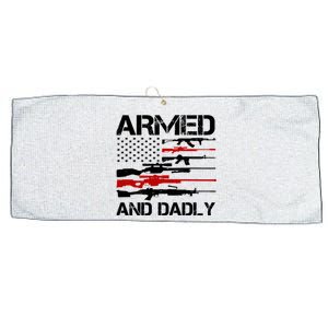 Armed And Dadly Military Dad Gift Large Microfiber Waffle Golf Towel