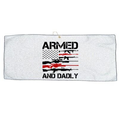 Armed And Dadly Military Dad Gift Large Microfiber Waffle Golf Towel