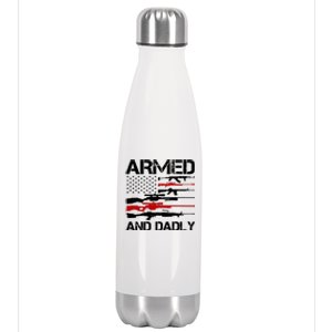 Armed And Dadly Military Dad Gift Stainless Steel Insulated Water Bottle