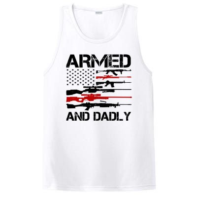 Armed And Dadly Military Dad Gift PosiCharge Competitor Tank