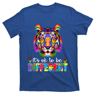 Autism Awareness Day ItS Ok To Be Different Colorful Tiger Gift T-Shirt