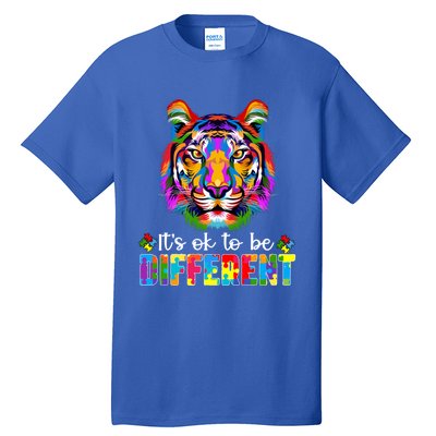 Autism Awareness Day ItS Ok To Be Different Colorful Tiger Gift Tall T-Shirt