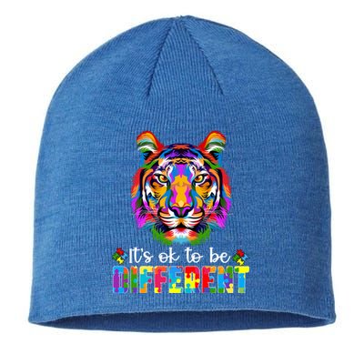 Autism Awareness Day ItS Ok To Be Different Colorful Tiger Gift Sustainable Beanie