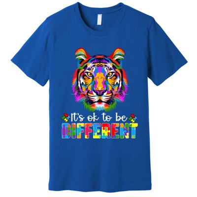 Autism Awareness Day ItS Ok To Be Different Colorful Tiger Gift Premium T-Shirt