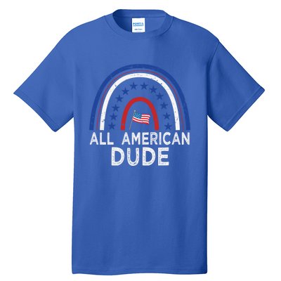 All American Dude Tie Dye 4th Of July Outfits For Family Great Gift Tall T-Shirt