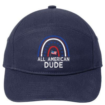 All American Dude Tie Dye 4th Of July Outfits For Family Great Gift 7-Panel Snapback Hat