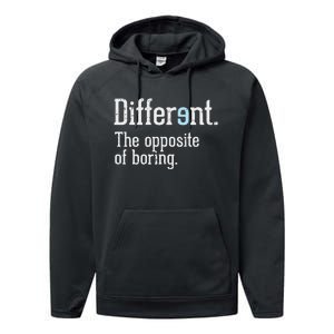 Autism Awareness Different Definition Autistic Gift Bo Performance Fleece Hoodie