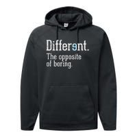 Autism Awareness Different Definition Autistic Gift Bo Performance Fleece Hoodie