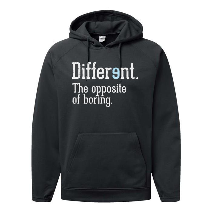 Autism Awareness Different Definition Autistic Gift Bo Performance Fleece Hoodie