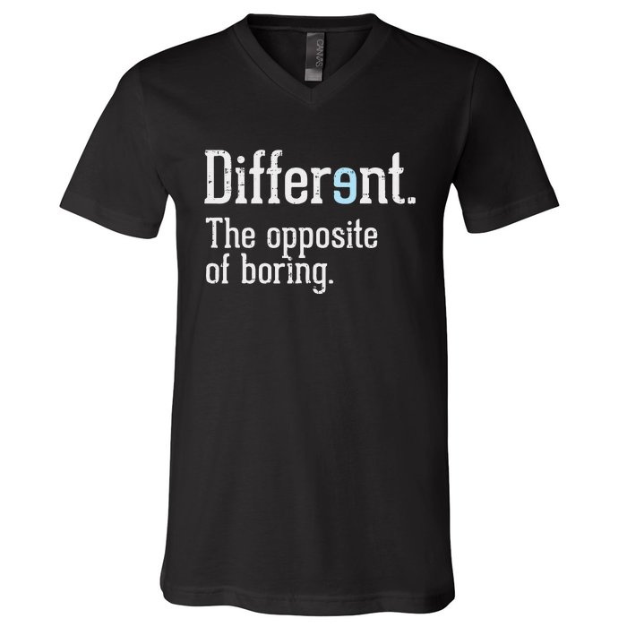 Autism Awareness Different Definition Autistic Gift Bo V-Neck T-Shirt