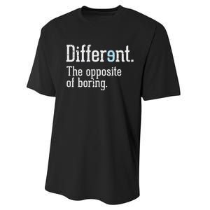 Autism Awareness Different Definition Autistic Gift Bo Performance Sprint T-Shirt