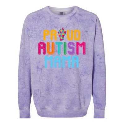 Autism Awareness Day Matching Family Proud Autism Mama Gift Colorblast Crewneck Sweatshirt