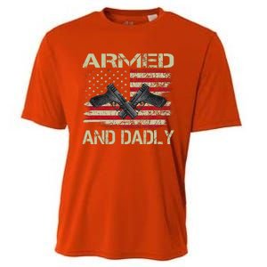 Armed And Dadly Funny Deadly Father For Father's Day Cooling Performance Crew T-Shirt