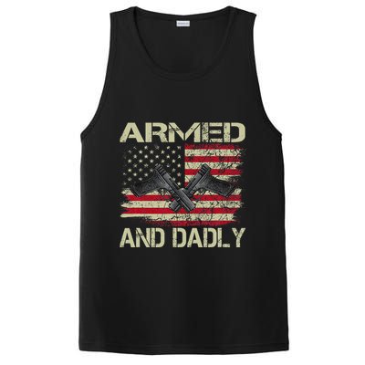 Armed And Dadly Funny Deadly Father For Father's Day PosiCharge Competitor Tank