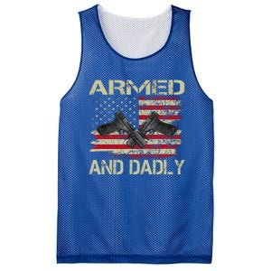 Armed And Dadly Funny Deadly Father For Father's Day Mesh Reversible Basketball Jersey Tank