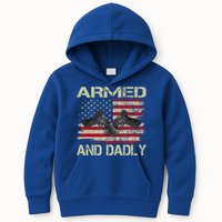 Armed And Dadly Funny Deadly Father For Father's Day Kids Hoodie