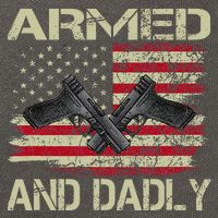 Armed And Dadly Funny Deadly Father For Father's Day Cotton Canvas Backpack