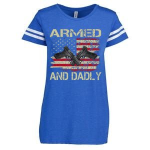 Armed And Dadly Funny Deadly Father For Father's Day Enza Ladies Jersey Football T-Shirt