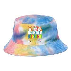 Autism Awareness Day Corgi, It's Ok To Be Different Tie Dye Newport Bucket Hat