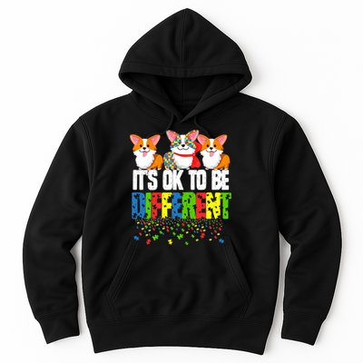 Autism Awareness Day Corgi, It's Ok To Be Different Hoodie