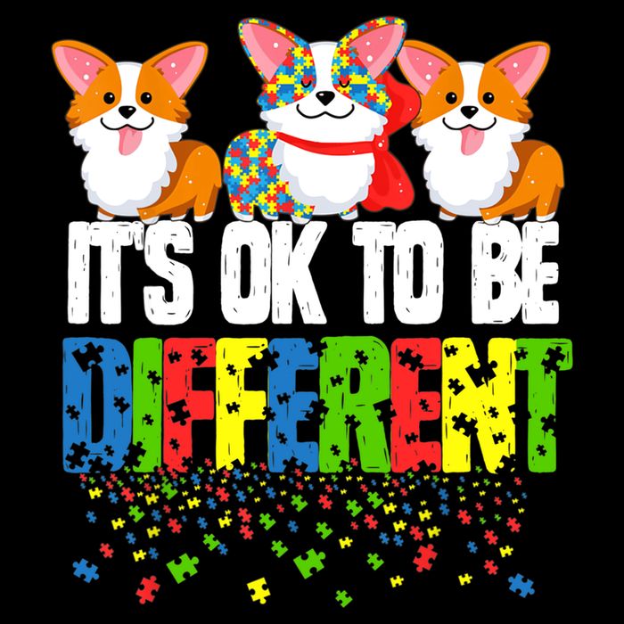 Autism Awareness Day Corgi, It's Ok To Be Different Apron