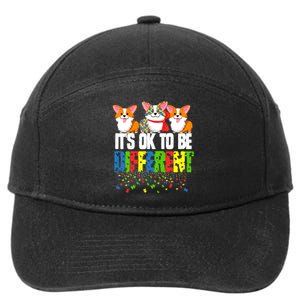 Autism Awareness Day Corgi, It's Ok To Be Different 7-Panel Snapback Hat