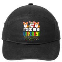 Autism Awareness Day Corgi, It's Ok To Be Different 7-Panel Snapback Hat