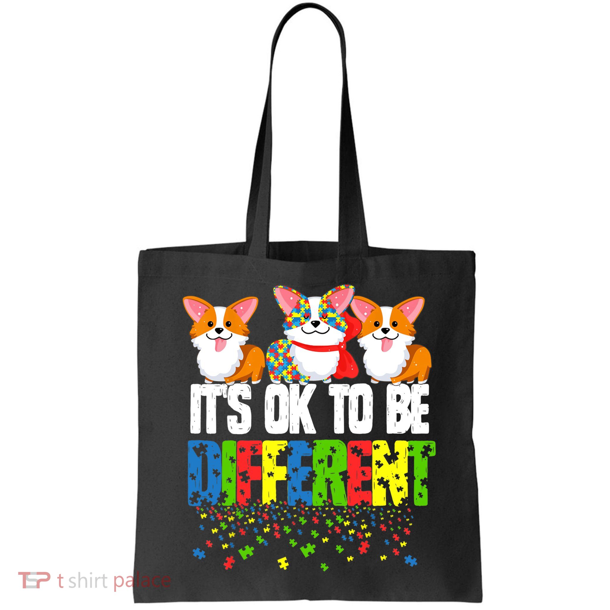 Autism Awareness Day Corgi, It's Ok To Be Different Bag