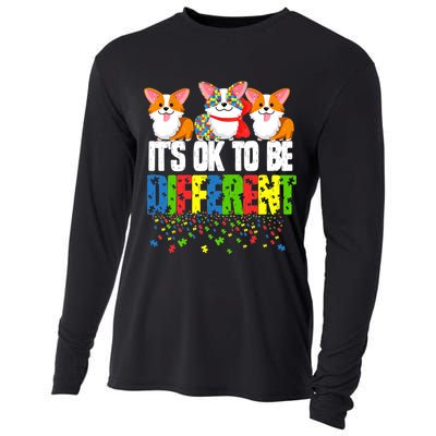 Autism Awareness Day Corgi, It's Ok To Be Different Cooling Performance Long Sleeve Crew