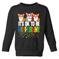 Autism Awareness Day Corgi, It's Ok To Be Different Toddler Sweatshirt