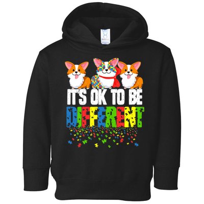 Autism Awareness Day Corgi, It's Ok To Be Different Toddler Hoodie