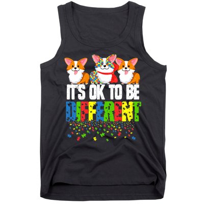 Autism Awareness Day Corgi, It's Ok To Be Different Tank Top