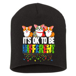 Autism Awareness Day Corgi, It's Ok To Be Different Short Acrylic Beanie