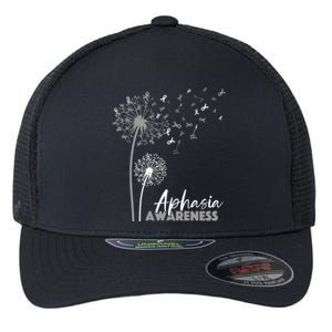 Aphasia Awareness Dandelion Flower Aphasia Awareness Month Gift Flexfit Unipanel Trucker Cap