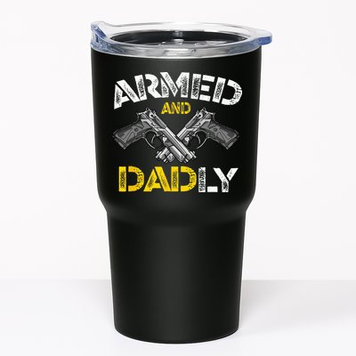Armed And Dadly Funny Armed And Deadly Dad Fathers Day Tumbler