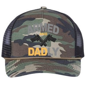 Armed And Dadly Fathers Day Gift Retro Rope Trucker Hat Cap