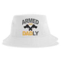 Armed And Dadly Fathers Day Gift Sustainable Bucket Hat