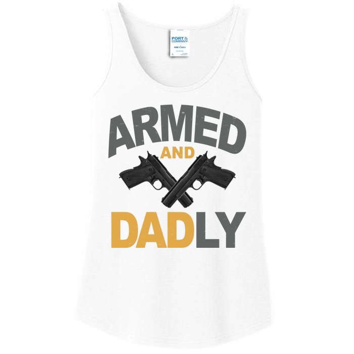 Armed And Dadly Fathers Day Gift Ladies Essential Tank