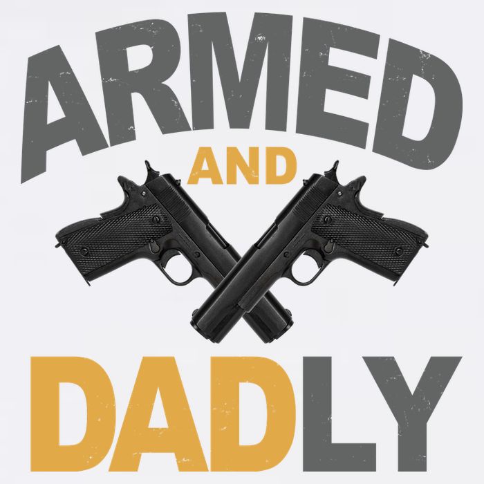 Armed And Dadly Fathers Day Gift Crop Fleece Hoodie