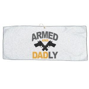 Armed And Dadly Fathers Day Gift Large Microfiber Waffle Golf Towel