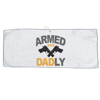 Armed And Dadly Fathers Day Gift Large Microfiber Waffle Golf Towel