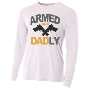 Armed And Dadly Fathers Day Gift Cooling Performance Long Sleeve Crew