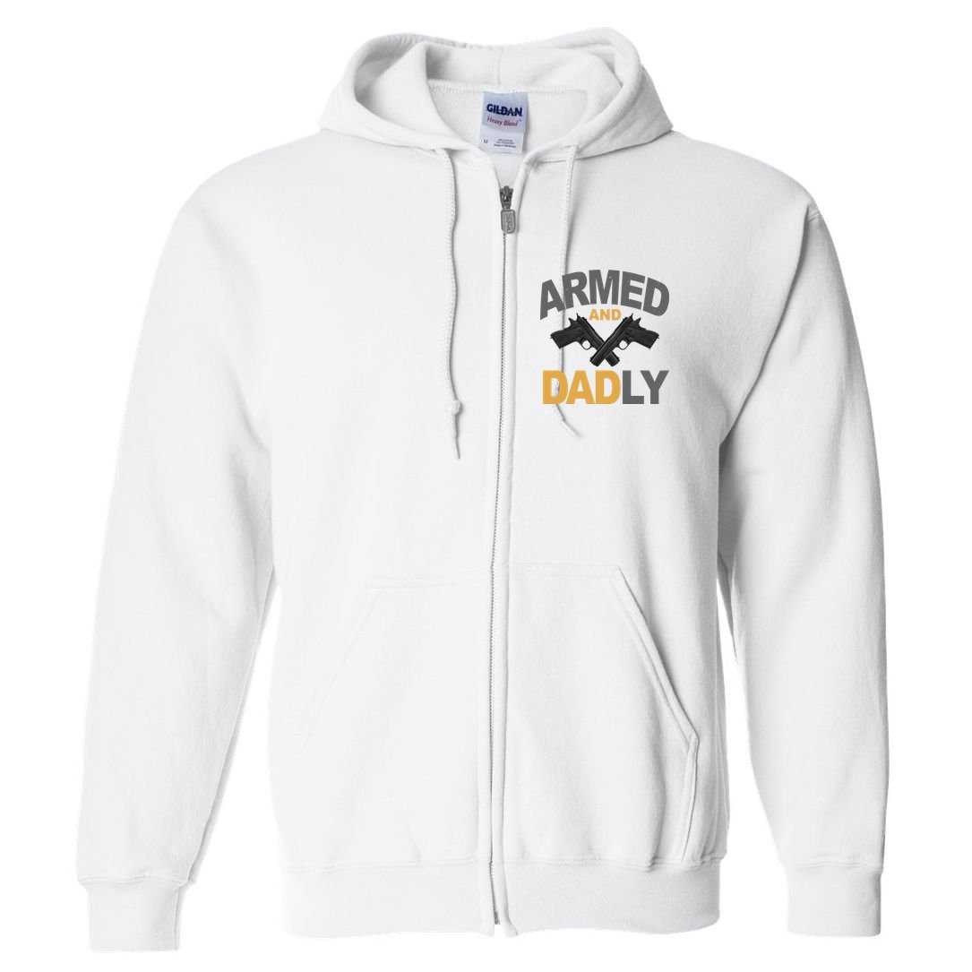 Armed And Dadly Fathers Day Gift Full Zip Hoodie