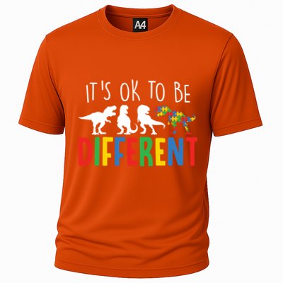 Autism Awareness Dinosaur ItS Ok To Be Different Meaningful Gift Cooling Performance Crew T-Shirt