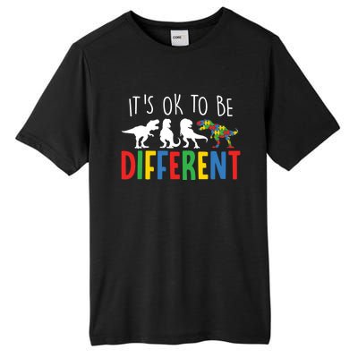 Autism Awareness Dinosaur ItS Ok To Be Different Meaningful Gift Tall Fusion ChromaSoft Performance T-Shirt