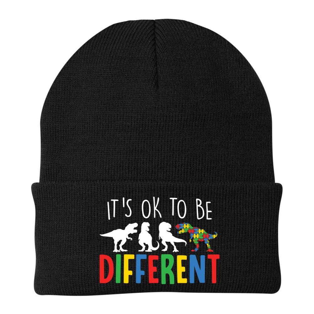 Autism Awareness Dinosaur ItS Ok To Be Different Meaningful Gift Beanie