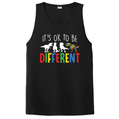 Autism Awareness Dinosaur ItS Ok To Be Different Meaningful Gift PosiCharge Competitor Tank