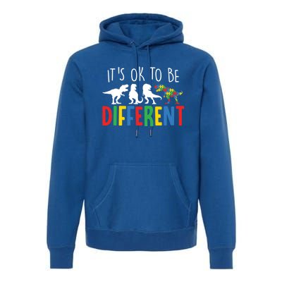 Autism Awareness Dinosaur ItS Ok To Be Different Meaningful Gift Premium Hoodie